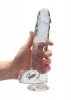 Realistyczny penis na przyssawce dildo clear 23 cm